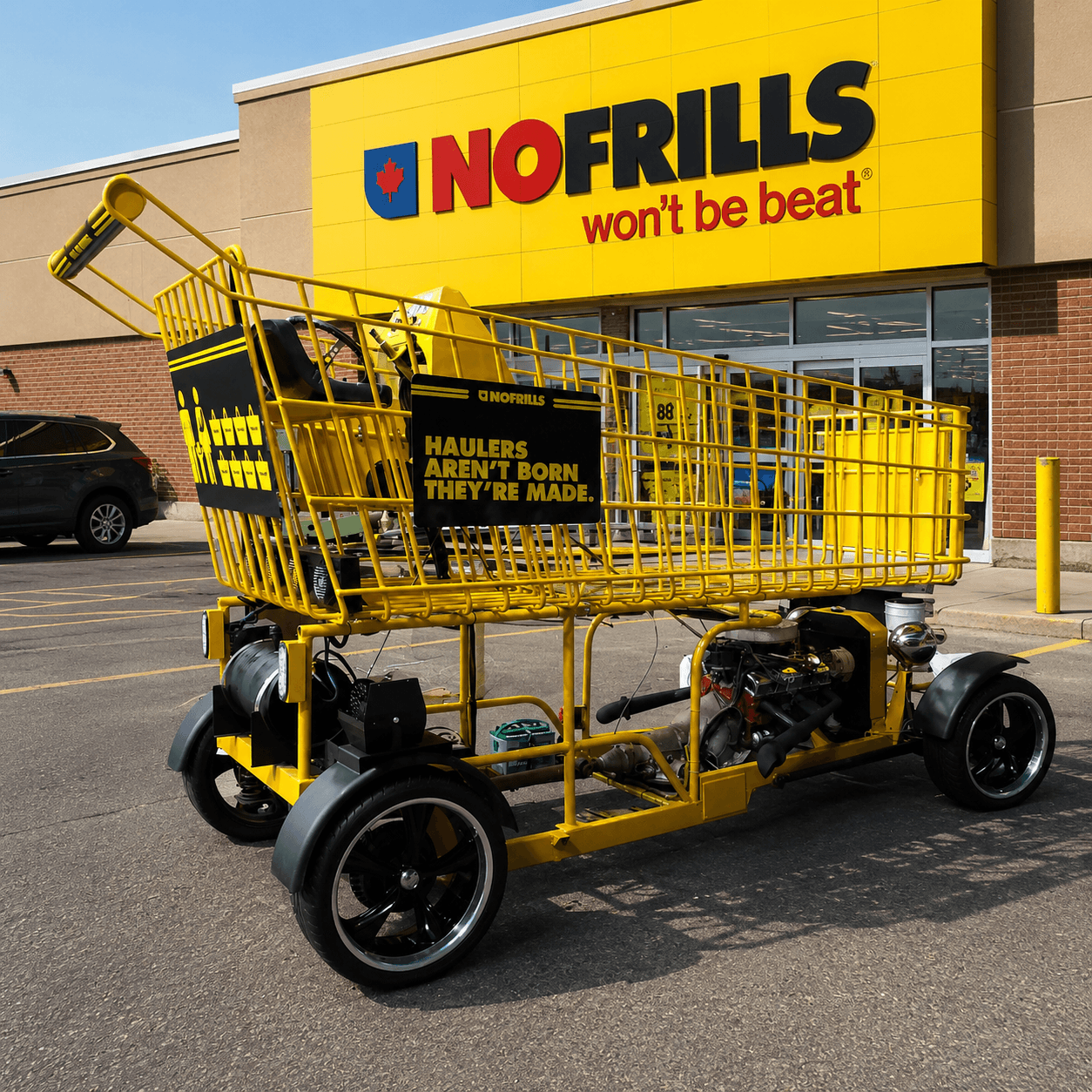 No Frills Giant Shopping Cart - OnTheGoAds
